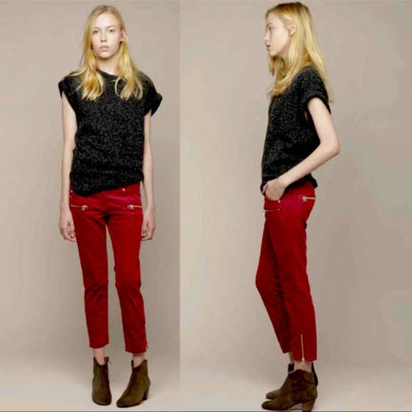 Isabel Marant Etoile Ivo Skinny Zipper Cords Corduroy Pants, size 36/4 - Picture 1 of 13